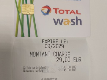 Vente: Carte Total Wash (145€)