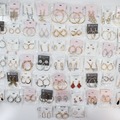 Bulk Lots: 100 Pairs of Designer Gold Silver Crystal Earrings