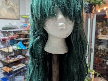Selling with online payment: Long Dark Green Wig