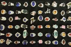 Bulk Lots: 72 Ladies Cocktail rings-- Multi Cluster Rhinestone--$2.99 ea