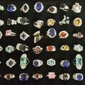 Bulk Lots: 72 Ladies Cocktail rings-- Multi Cluster Rhinestone--$2.99 ea