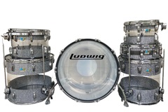Selling with online payment: Ludwig Tri-band Silver Sparkle acrylic drum set.