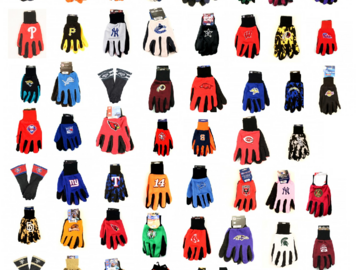 Bulk Lots: 50x Sports Teams Winter/Dress/Work Gloves, Official Gear