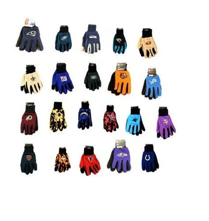 50x Sports Teams Winter/Dress/Work Gloves, Official Gear