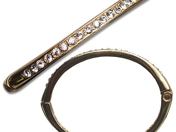 Bulk Lots: 40 pcs-14kt Goldtone Swarovski Bangle Bracelet-$2.50 ea