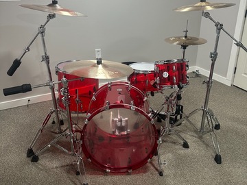 Selling with online payment: Red Acrylic Drum Set - RASP-4P