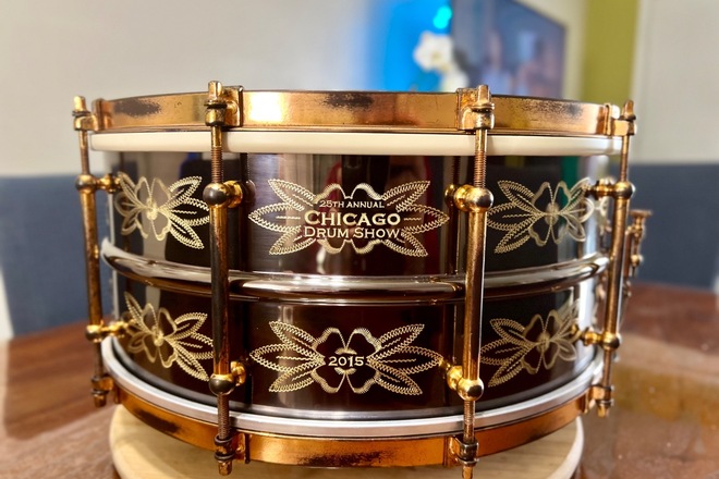 AK Floral Engraved Black Beauty 6.5x14 DrumSellers