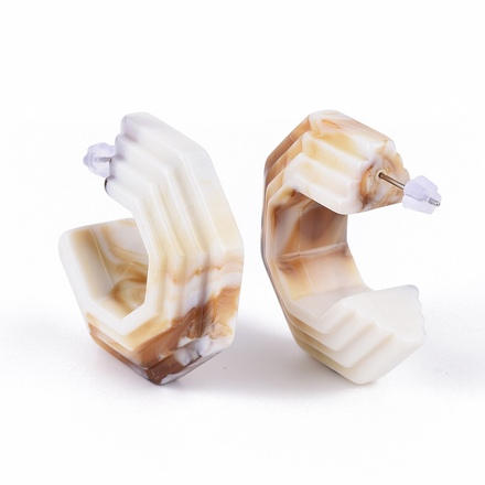 Acrylic Stud Earrings, Half Hoop Earrings