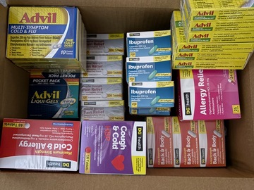 Bulk Lots: NEW 108PC OTC Medicines Advil Cold Flu Pain Relief