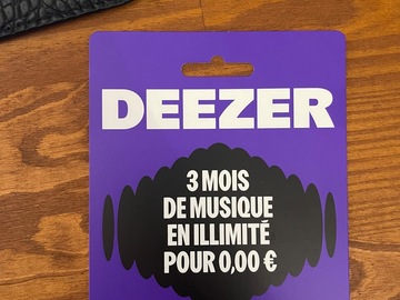 Vente: Carte Deezer 3 mois (54€)