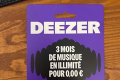 Vente: Carte Deezer 3 mois (54€)