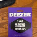 Vente: Carte Deezer 3 mois (54€)