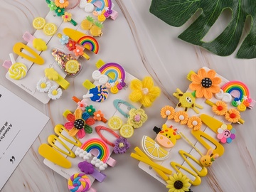 Bulk Lots: 50 sets of 14 pieces of girls' sweet and cute hair clips and hair