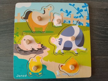 Vente: Puzzle à encastrements en bois JANOD 