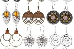 Bulk Lots: Lot of 12 Pairs Boho Vintage Geometric Round Earrings