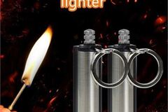 Bulk Lots: 40PCS New Waterproof Permanent Lighter Keychain FREE SHIPPING