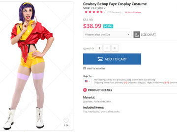 Selling with online payment: Faye Valentine Cosplay - Miccostumes, size XL!