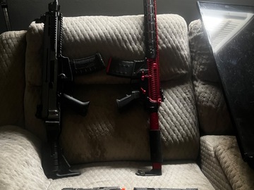 Selling: Air soft lot 3 gas pistols 2 electric rifles 
