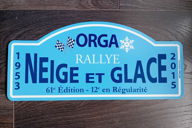 Affichette plastifiée "Rallye Neige et Glace 2015"