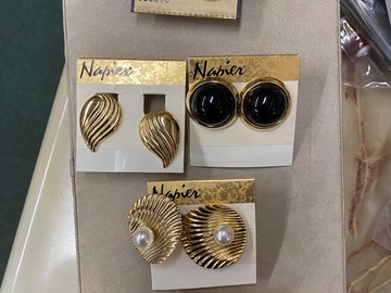 Bulk Lots: 25 pairs-Genuine Monet & Napier Clip Earrings-$4 pair 