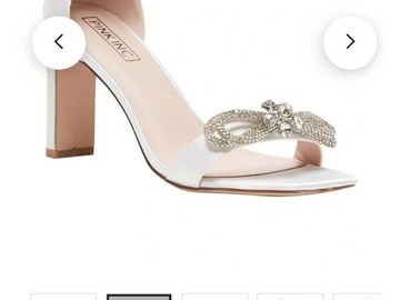Selling: Pink Inc: Honey Block Heels - Ivory Satin - Brand New - Size EU37