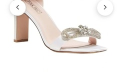 Selling: Pink Inc: Honey Block Heels - Ivory Satin - Brand New - Size EU37