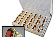 Bulk Lots: 288 pcs-Ladies Faux Ruby Rings-$0.34 pcs