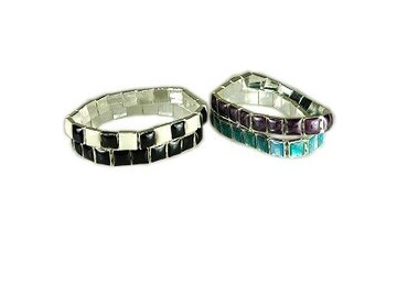 Bulk Lots: 80 pcs-Chicklet Bracelets-Stretch-Retail $15.00-$1.25 pcs