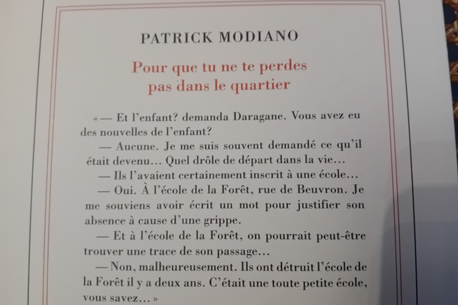 Pour que tu ne te perdes pas dans le quartier - P. Modiano - 