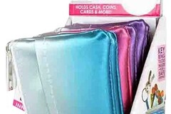 Bulk Lots: 144 WALLETS KEYCHAIN COIN PURSES ASSORTED COLORS