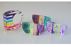 Bulk Lots: 300 pcs-Kiddie Lucite Rainbow Rings--$0.35 pcs