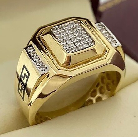 202pcs Gold-tone cross ring with rhinestones