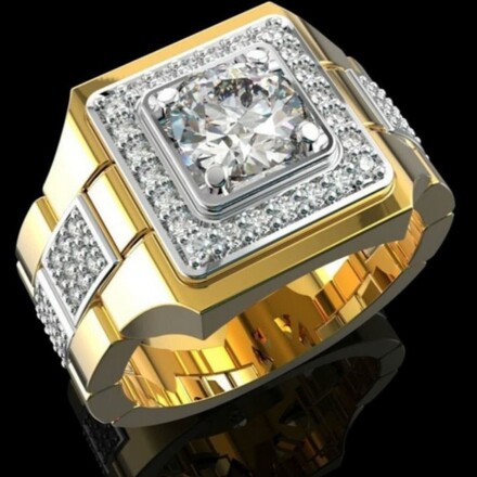 202pcs Gold-tone cross ring with rhinestones