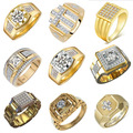 Bulk Lots: 202pcs Gold-tone cross ring with rhinestones