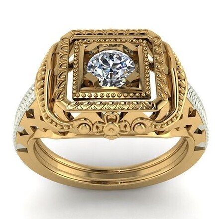 202pcs Gold-tone cross ring with rhinestones