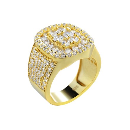 202pcs Gold-tone cross ring with rhinestones