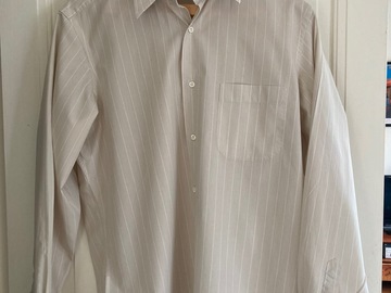 Offre: Chemise BOSS crème à rayures fines blanches (L)