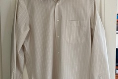 Offre: Chemise BOSS crème à rayures fines blanches (L)