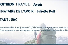 Vente: Avoir Decathlon Travel (50€)