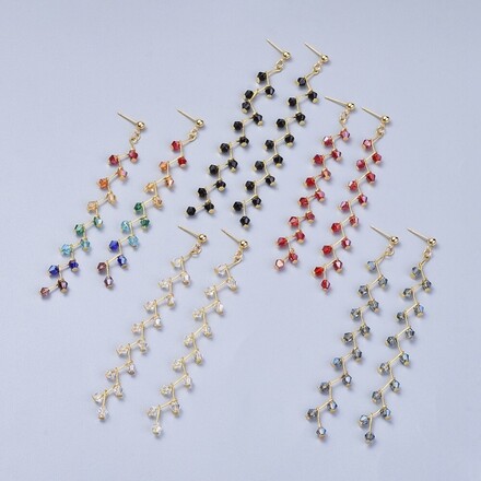 60pcs Colorful Cascades Dangle Earrings and Glass Bead Necklace 