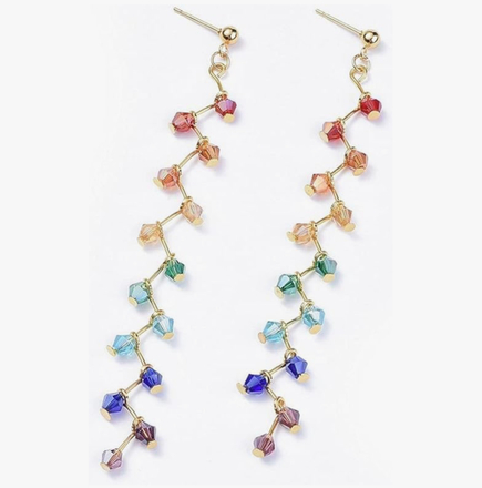 60pcs Colorful Cascades Dangle Earrings and Glass Bead Necklace 