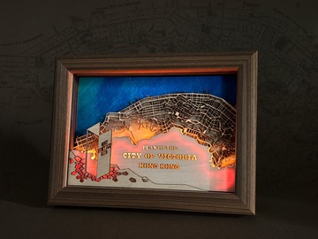  : Victoria City, Hong Kong 3D Map - Night Light