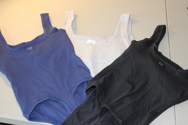 30 GAP  Gapbody Cotton Rib Bodysuit Thong cut Built-in bra