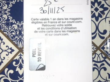 Vente: Carte cadeau Courir (25€)