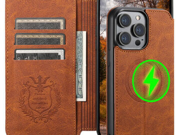 Bulk Lots: iPhone 15 16 Pro Max 14 13 Magnetic Leather Wallet Flip Case