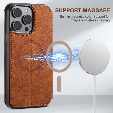 iPhone 15 16 Pro Max 14 13 Magnetic Leather Wallet Flip Case