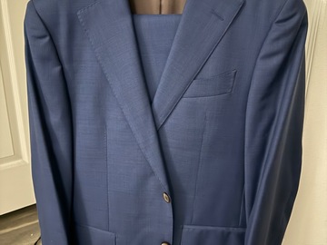 Selling with online payment: Lazio Mid Blue Wool 110s Suit - 38R
