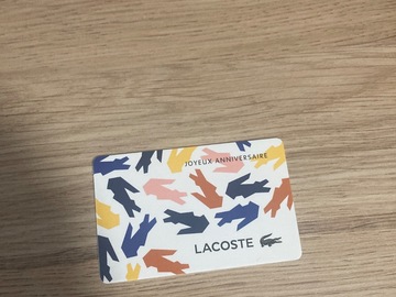Vente: Carte cadeau LACOSTE (235€)
