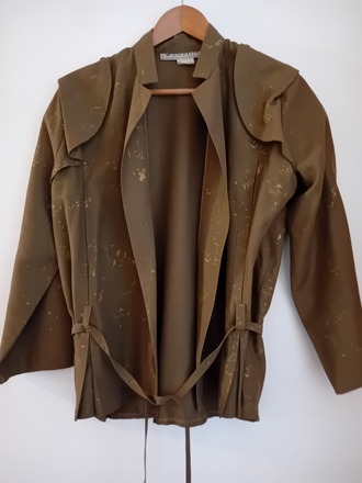 Veste courte kaki et dorée - Femme - T. 40/42