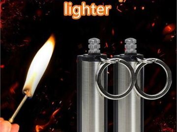 Bulk Lots: 40PCS New Waterproof Permanent Lighter Keychain FREE SHIPPING
